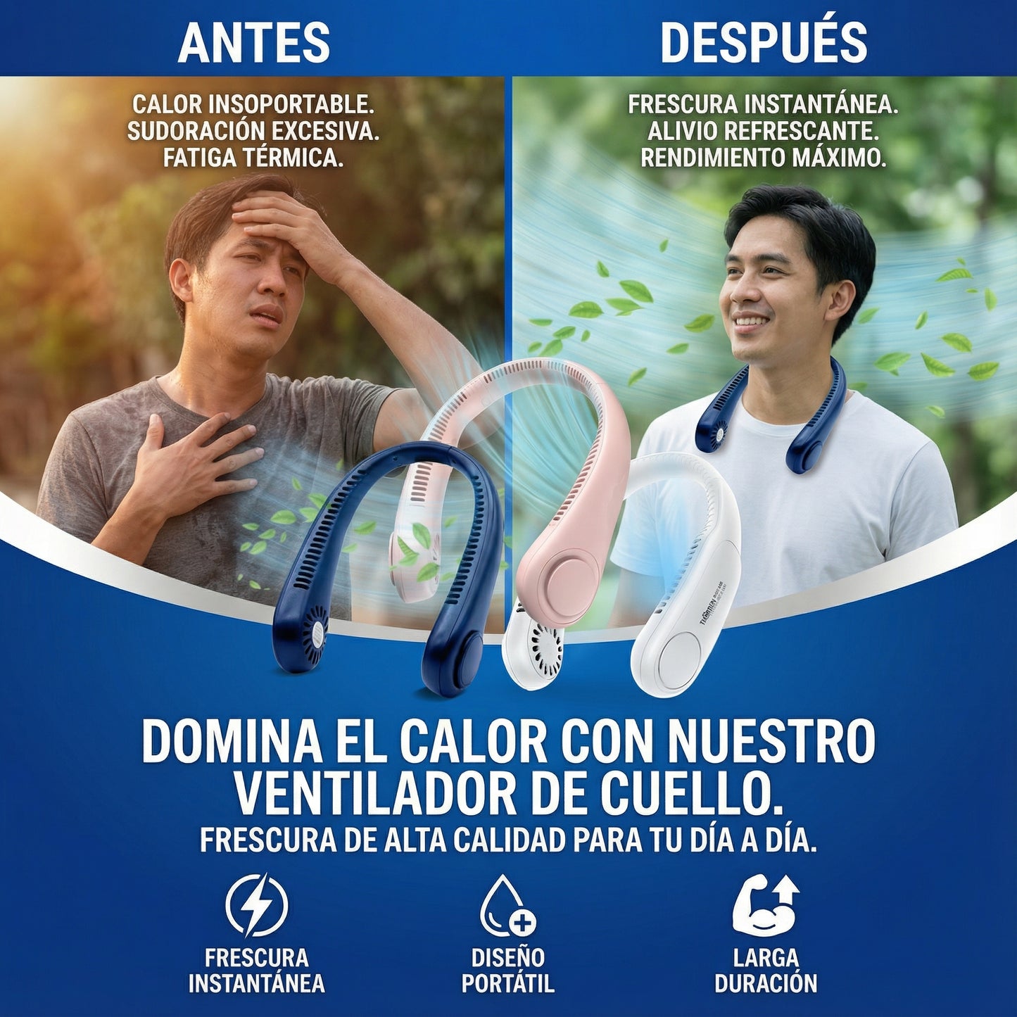 👉 CoolNeck Pro™ – Ventilador de Cuello Recargable